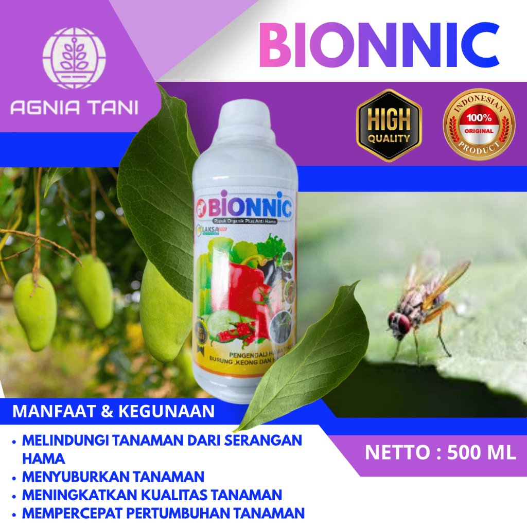 Bionnic Pengendali Hama Organik 500ML Pestisida Nabati Cair Mengendalikan Mengusir Mencegah Lalat Bu
