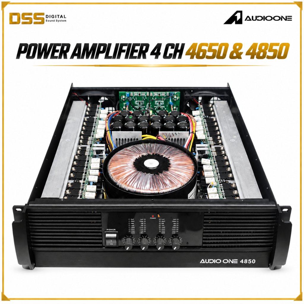 Power Amplifer 4 Channel Class H AudioOne 4650 & 4850 Professional Sound System Original I DSS
