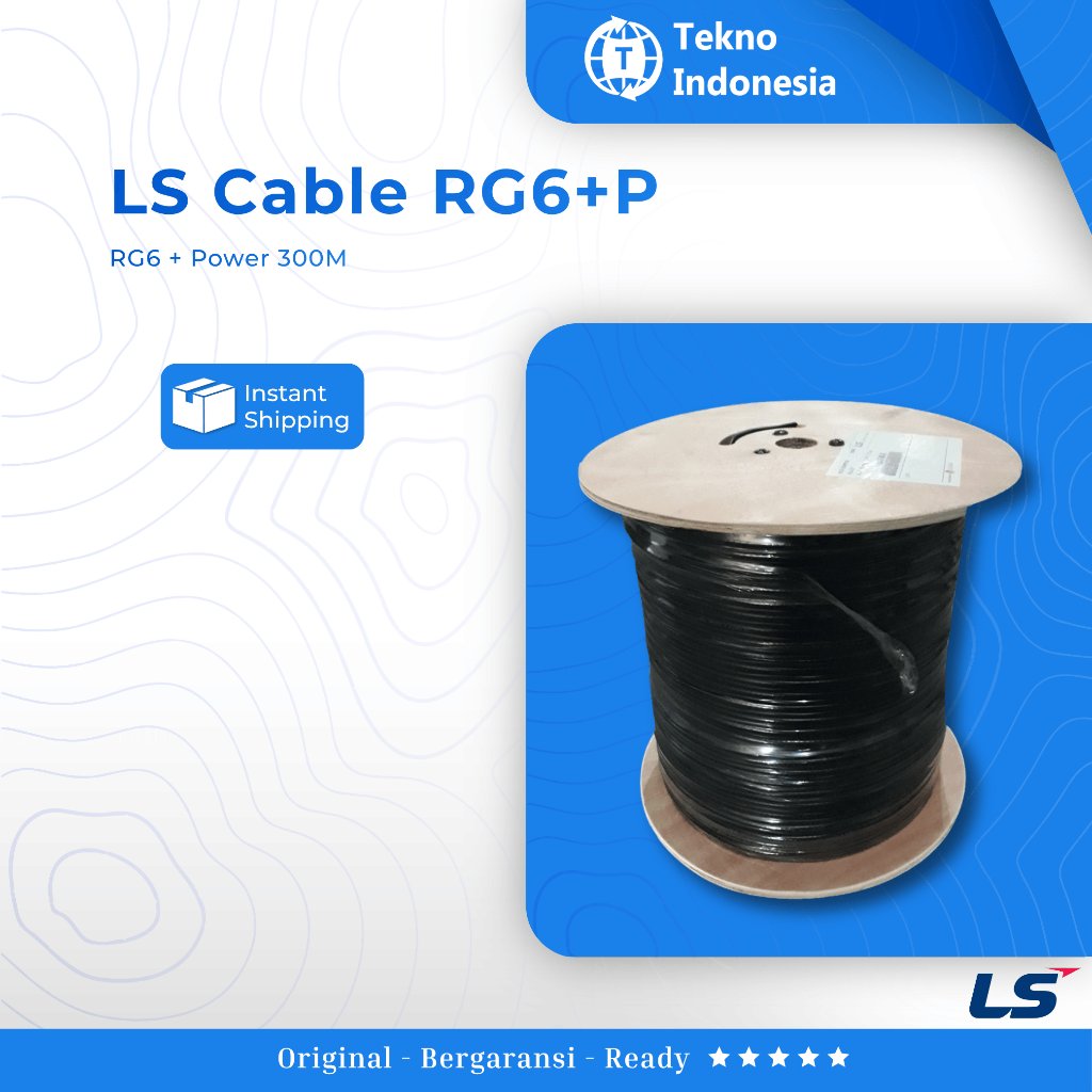 Kabel RG6 + Power LS Korea untuk CCTV 1 roll 300 Meter