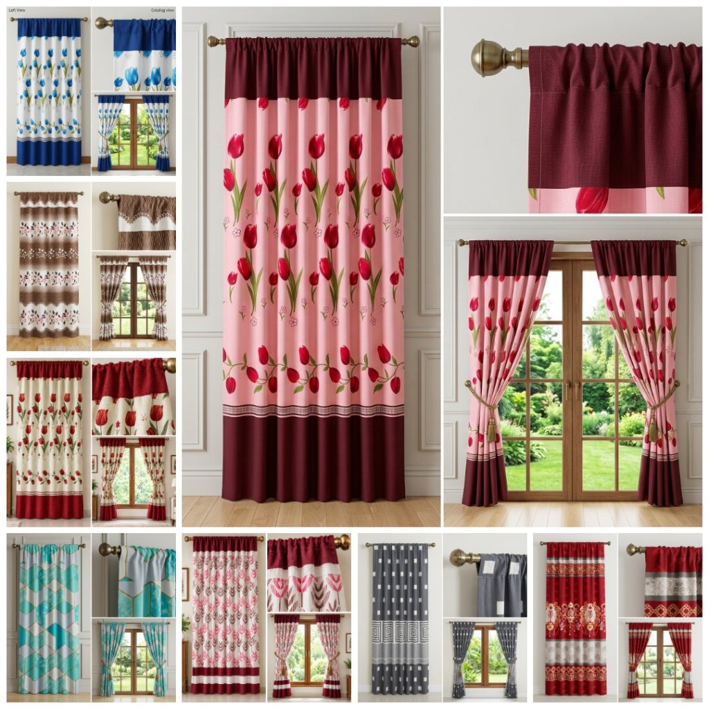 Gorden pintu serut motif estetik Gorden jendela serut