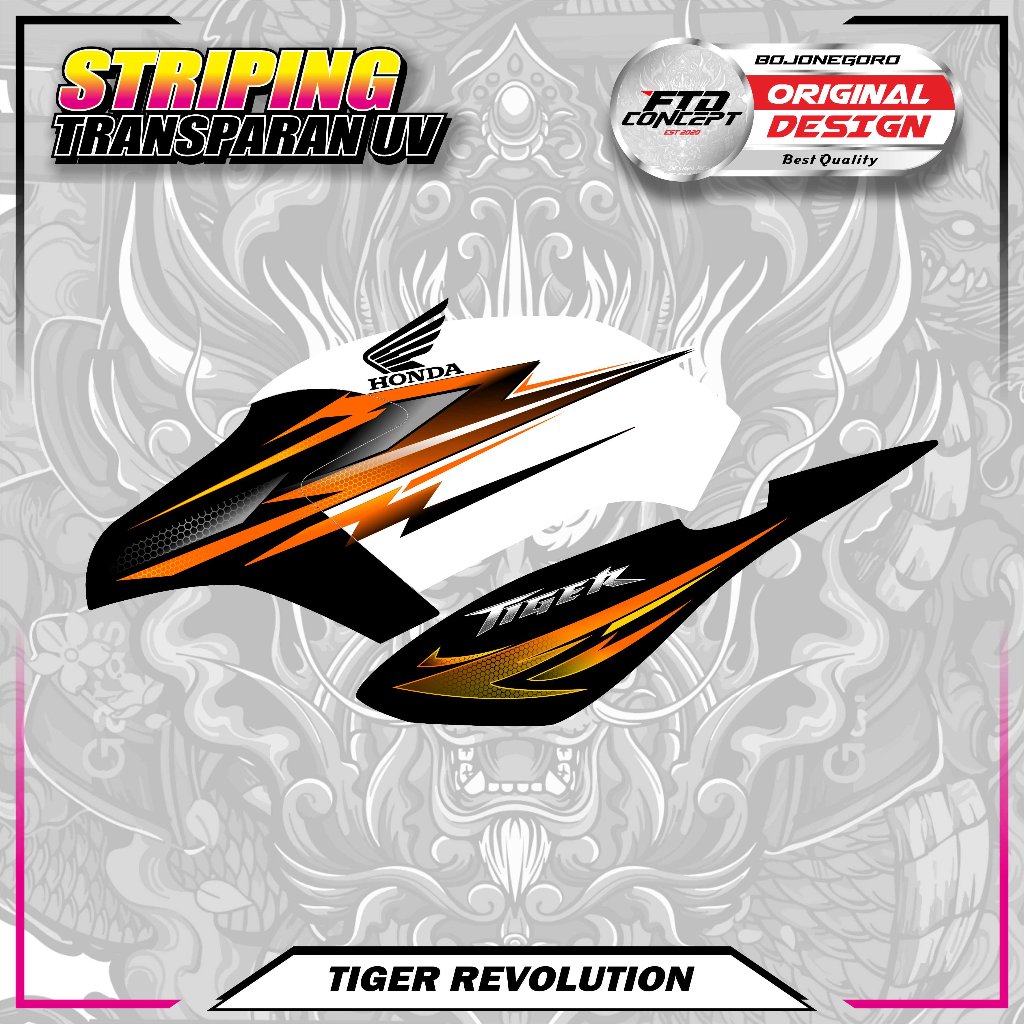 stricker striping transparan uv tiger revo 2008 simple elegant tidak pudar berkualitas max decal