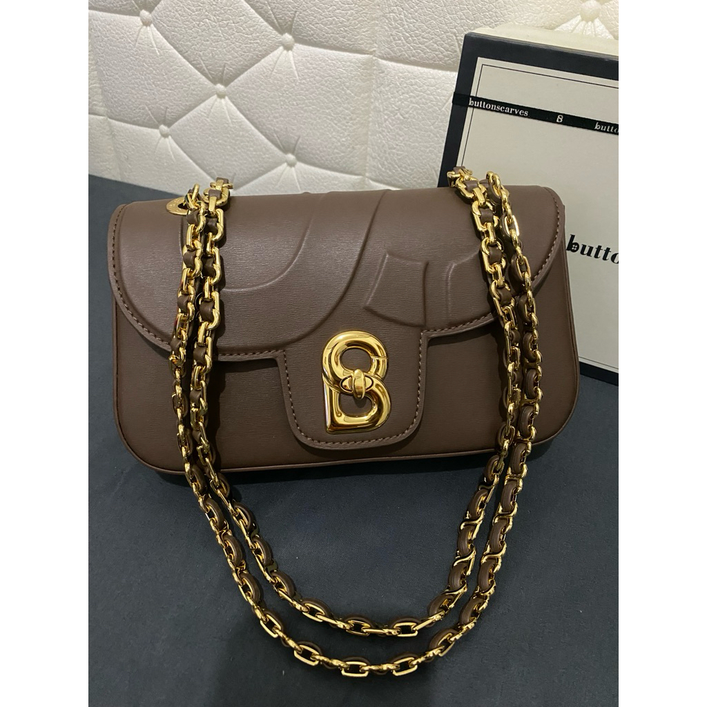 PRELOVED Tas Buttonscarves ALMA Bag Small Brown