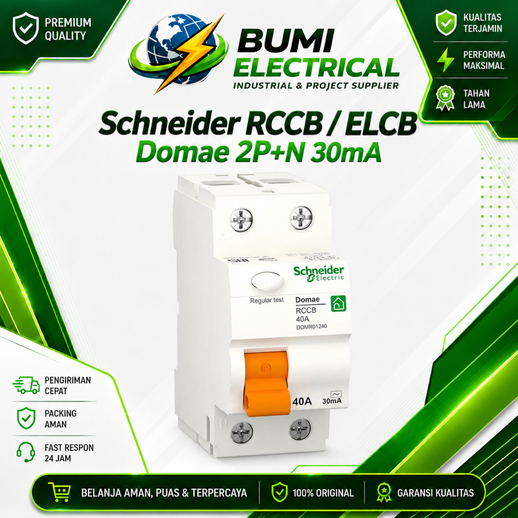Schneider RCCB ELCB Domae 2P+N 30mA | ELCB Schneider Domae