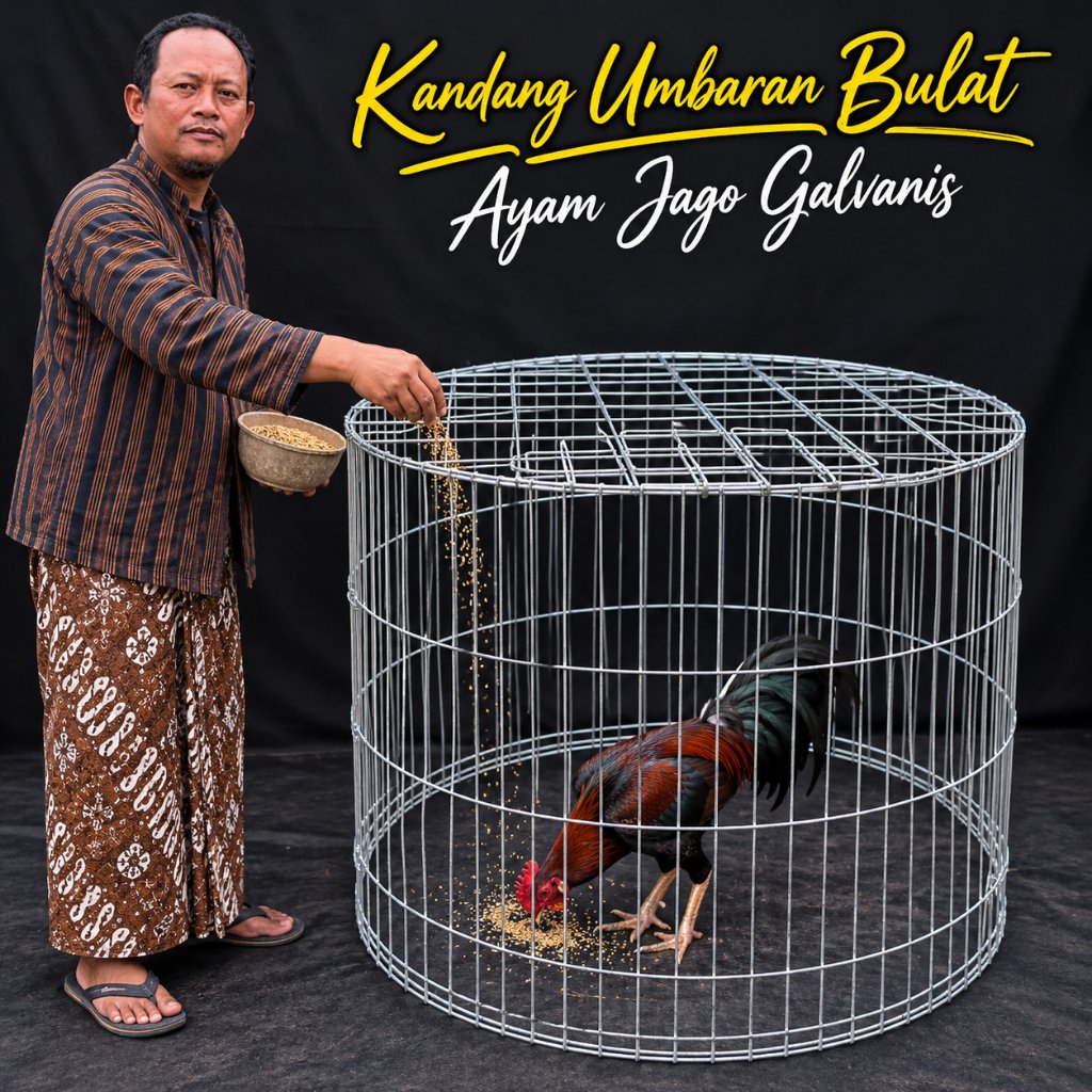 Kandang Umbaran Ayam Bulat Kliter Galvanis Jago Bangkok
