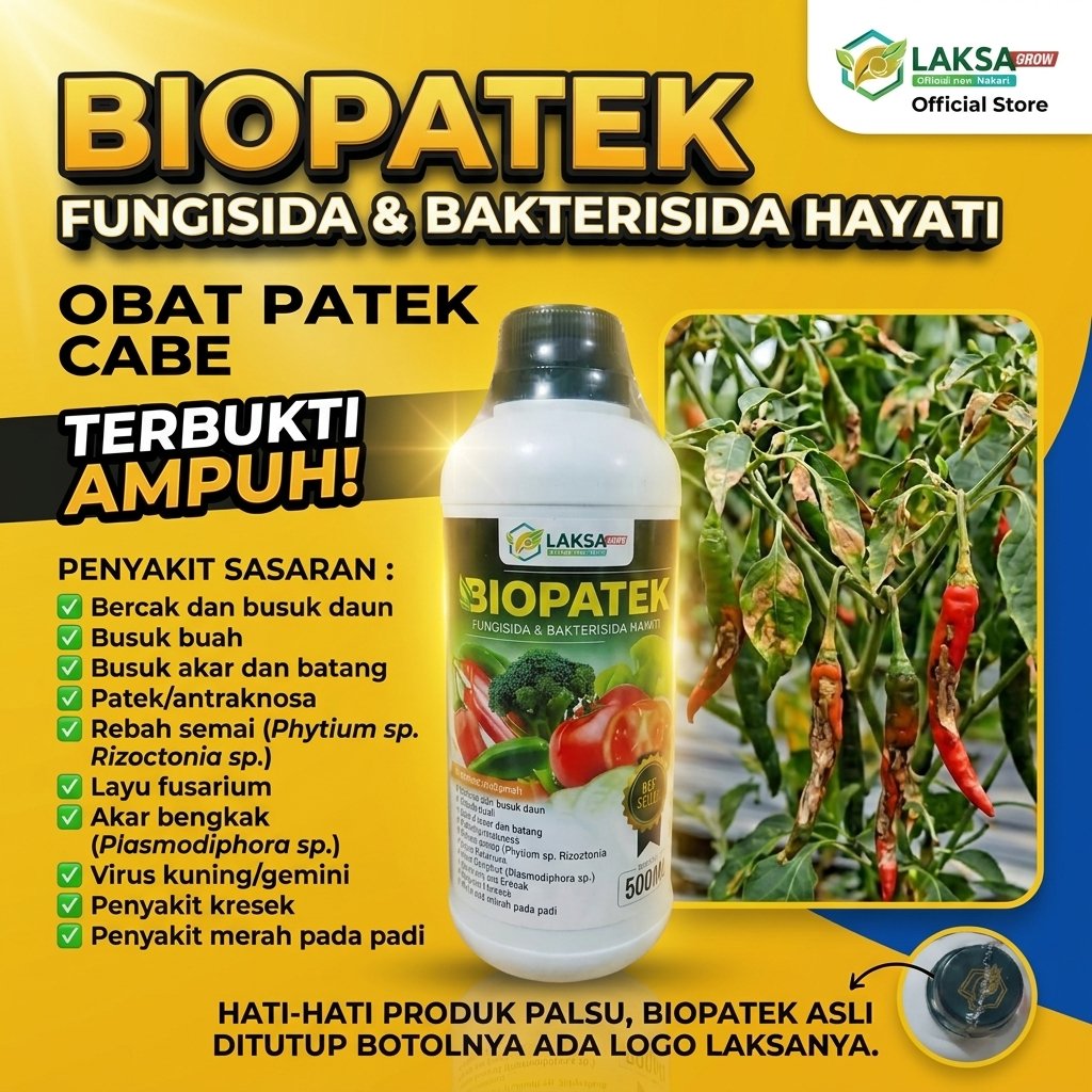 BIOPATEK 500ML Obat Patek Cabai Paling Ampuh Fungisida Bakterisida Hayati Anti Jamur Tanaman Atasi B