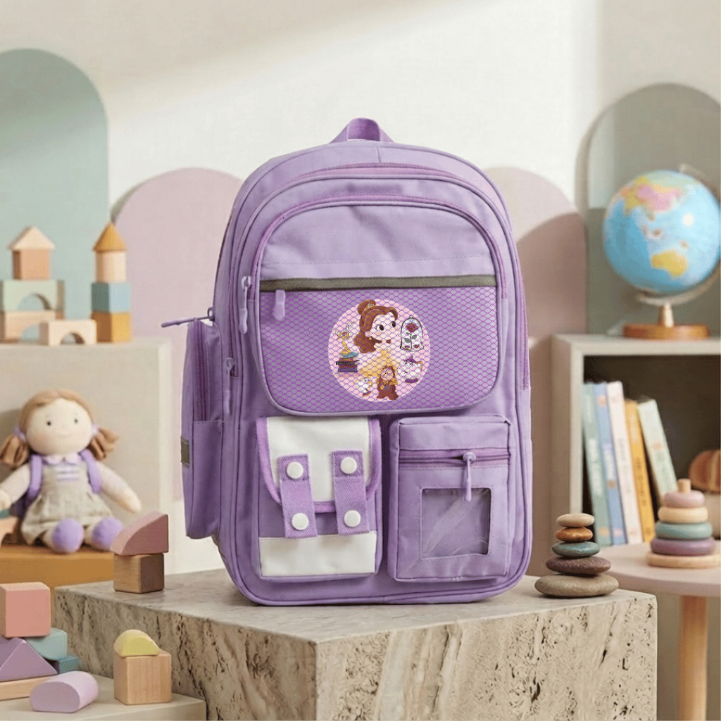 Raindoz - CUT 057 P1446 Tas Ransel Anak SD Motif Putri Belle Disney Beauty And The Beast Ringan Kuat