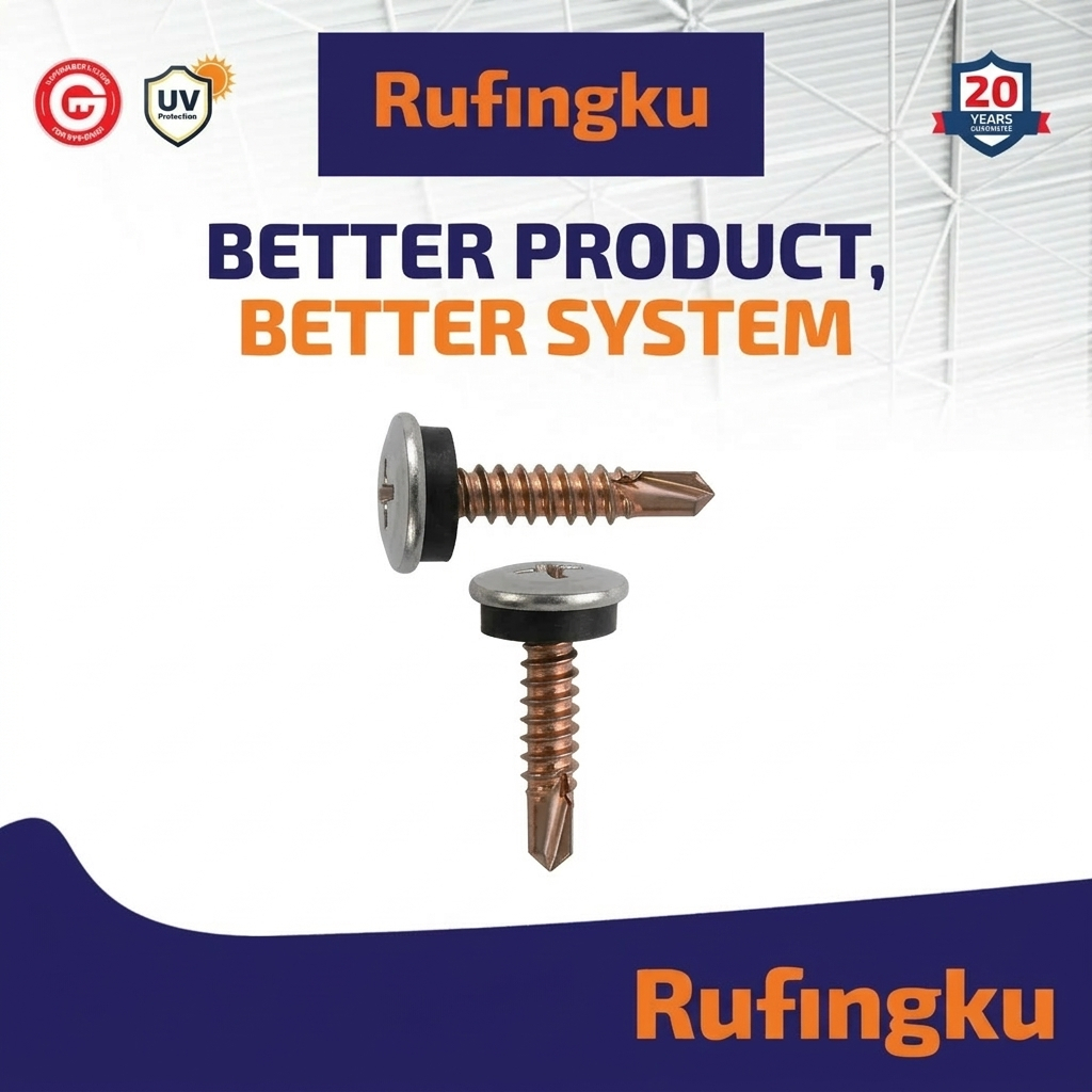Rufingku Sekrup Atap uPVC Double Layer