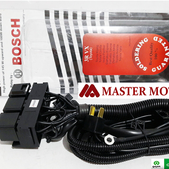 Kabel Set + 3 Relay Headlamp Bosch H4 D4 - 12V 30A Kabel Lampu Rehobot Avanza Xenia Kijang dll