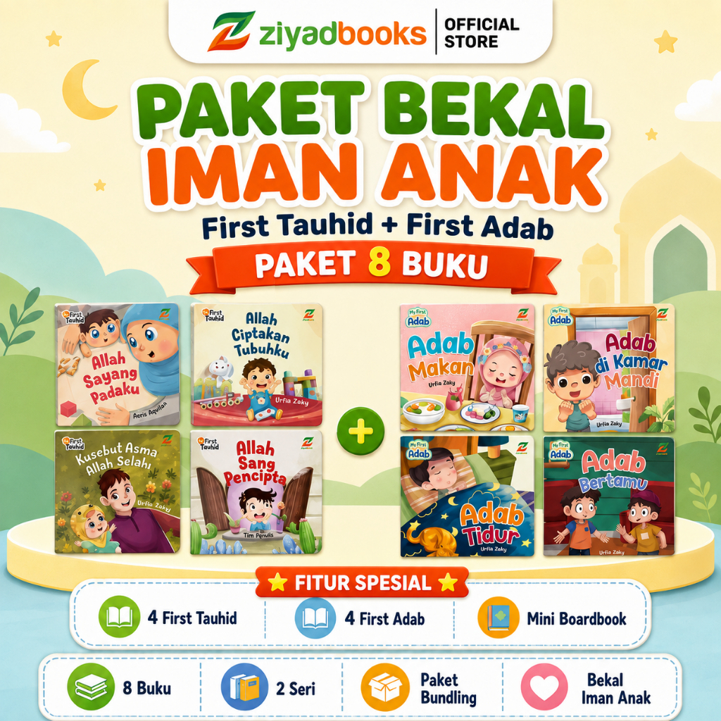(2 Mini Boardbook) Paket Paket Bekal Iman Anak (My Firts Tauhid + My First Adab) Bundling - Paket Mi