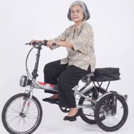sepeda lipat listrik roda 3 utk org tua