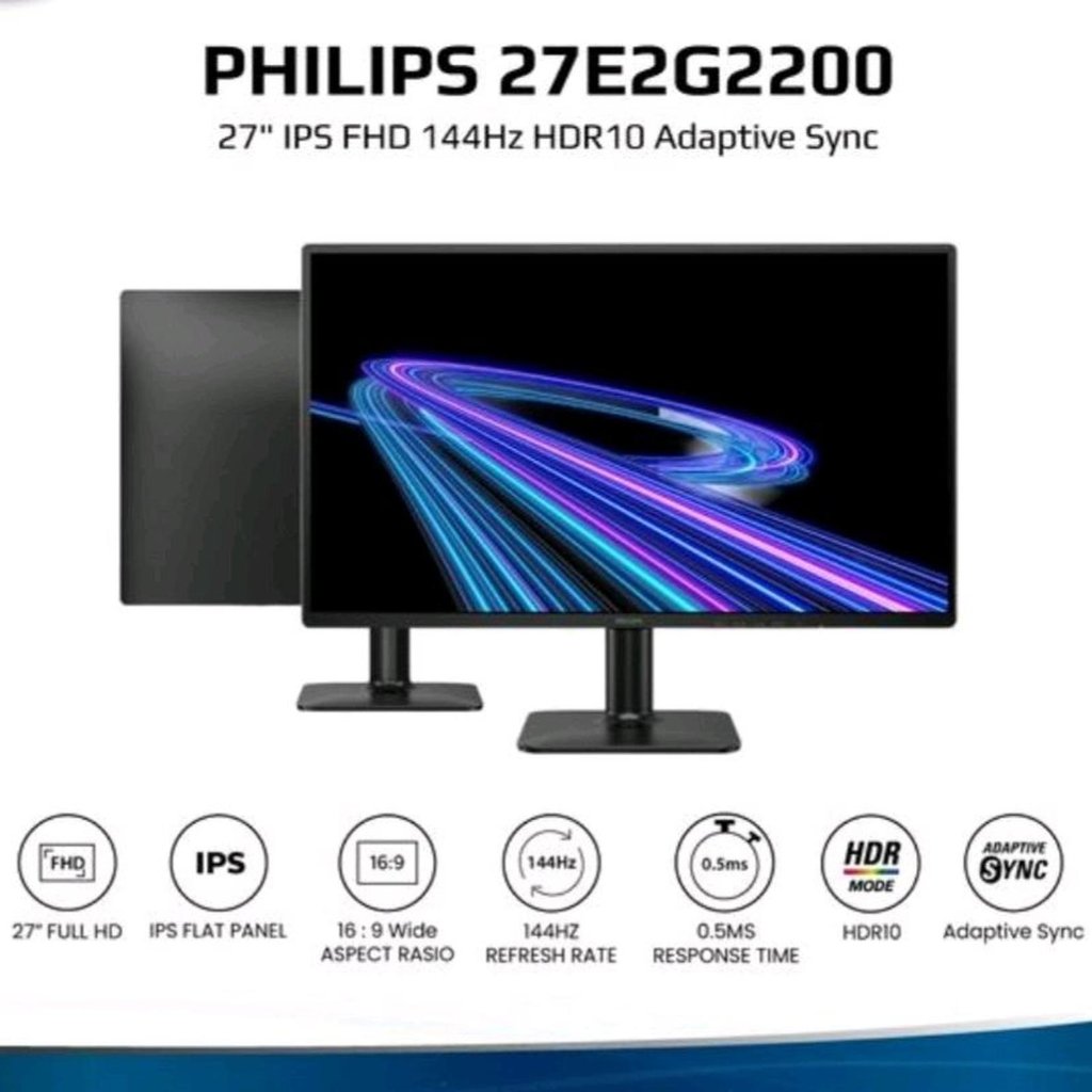 Philips 27E2G2200 Monitor 27 Inch IPS FHD 144Hz / Monitor Gaming 27Inch