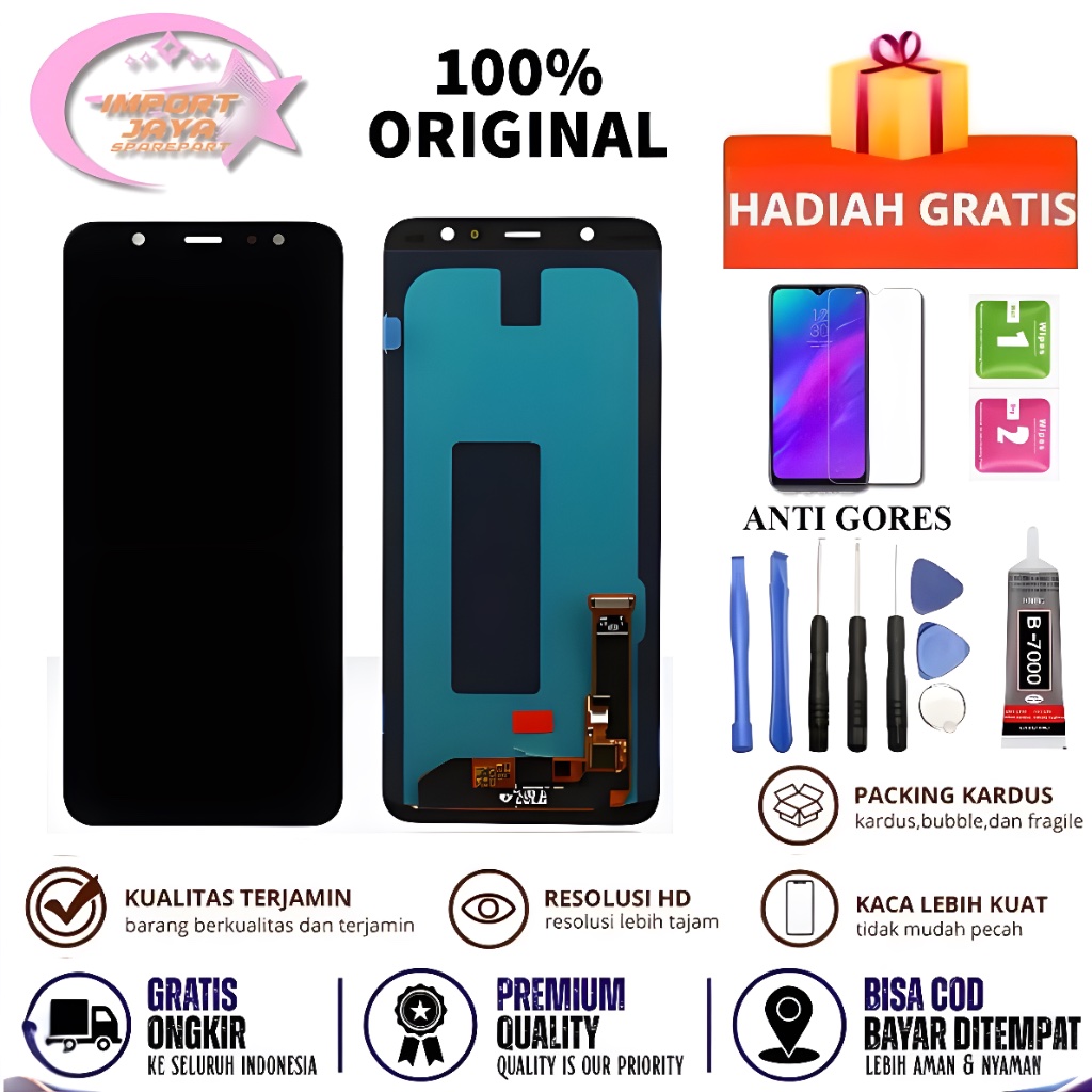 [ORIGINAL] LCD SAMSUNG A6 PLUS 2018 / A605 / A6+ LCD FULLSET - LAYAR HP