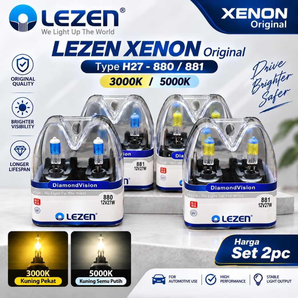 LEZEN Xenon Original Halogen H27 12V 880 881 - Harga Set