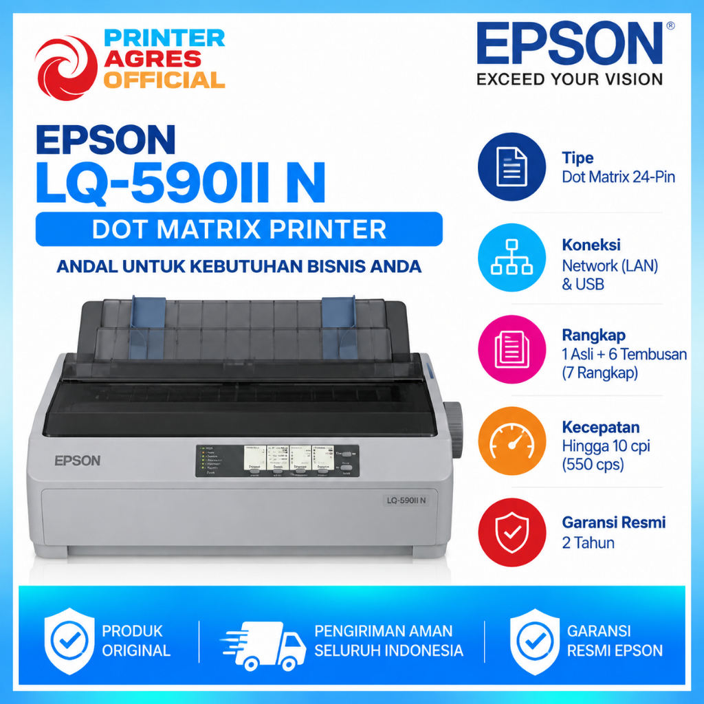 Printer Epson Dot Matrix LQ 590 II LQ590 II LQ-590 II LQ590 II N