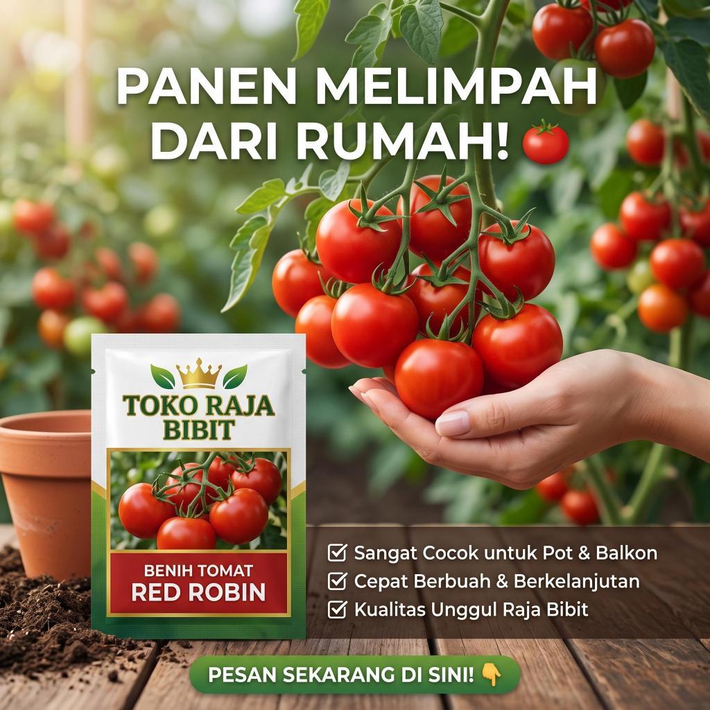10 BUTIR BENIH TOMAT RED ROBIN | BENIH SAYURAN TOMAT