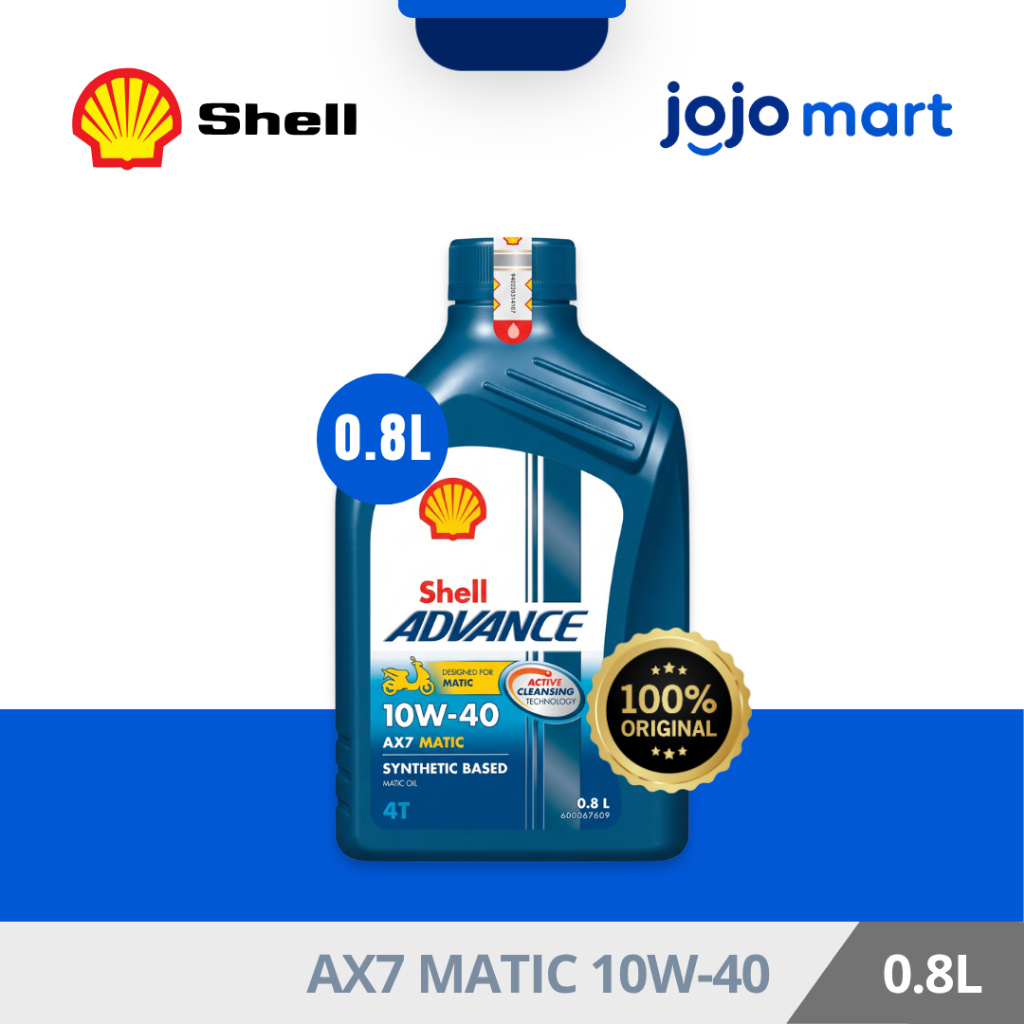 Oli Shell Advance AX7 Matic 10W-40 800ml Original - Oli Mesin Motor Matic Honda Beat Vario Mio Scoop