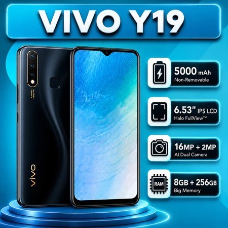 Handphone asli ori Vivo Y19 Smartphone RAM 8/256GB 5000mAh battery 4G LTE Second