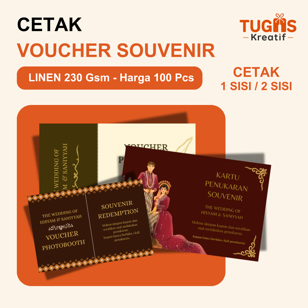 Voucher Souvenir / Kupon Souvenir / Souvenir / Kupon Souvenir Custom / Souvenir Pernikahan