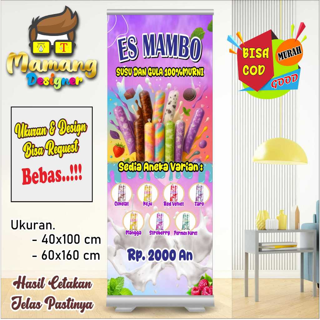 Cetak Spanduk Banner Jualan Es Mambo Viral Keren