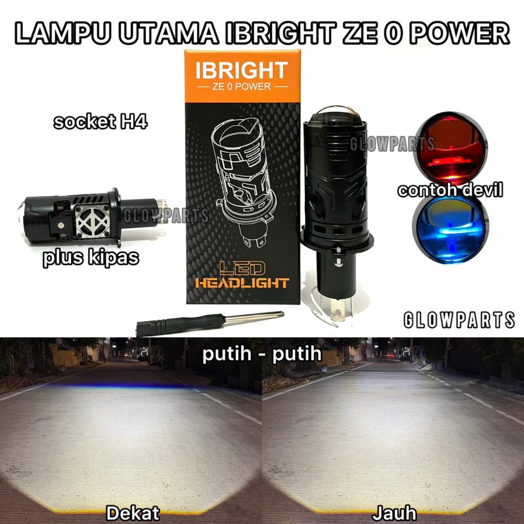 IBRIGHT ZE POWER - Lampu H4 Biled Selenoid Plus Laser