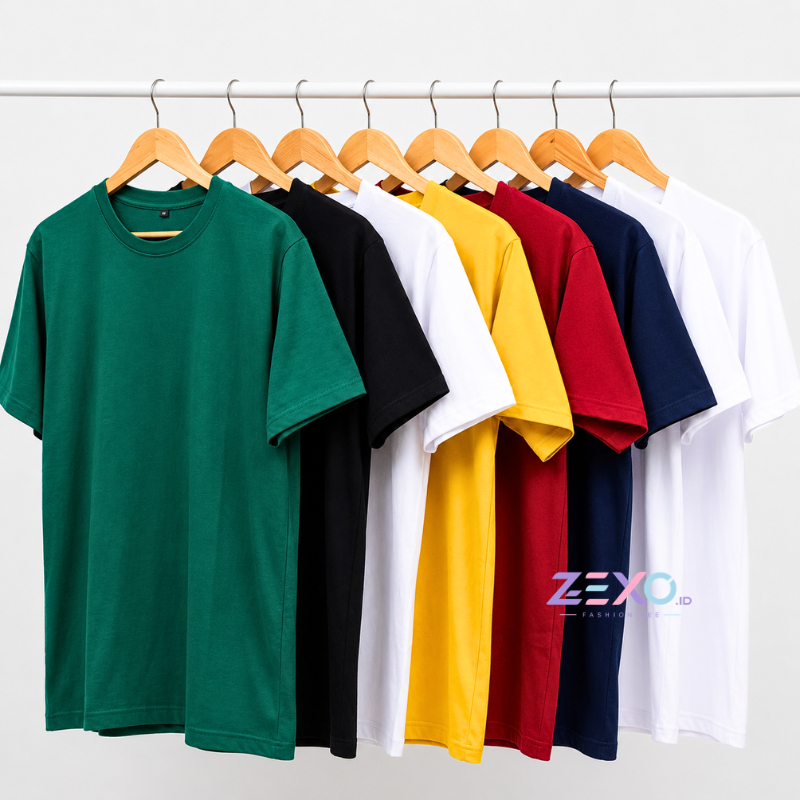 Kaos Polos Pria Wanita Cotton Combed 30s Premium Baju Kaos Pria Polos Basic Unisex Round Neck Regule