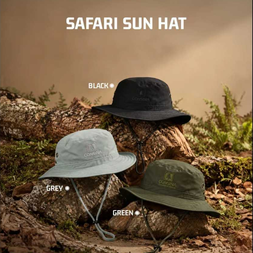 Consina Safari Sun Hat Topi Outdoor Quickdy | Mancing Gunung Hiking Travelling