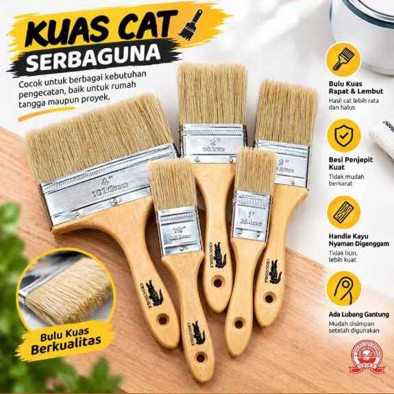 Kuas Cat CROCODILE Serbaguna Kuas Lukis Cat Tembok Kayu