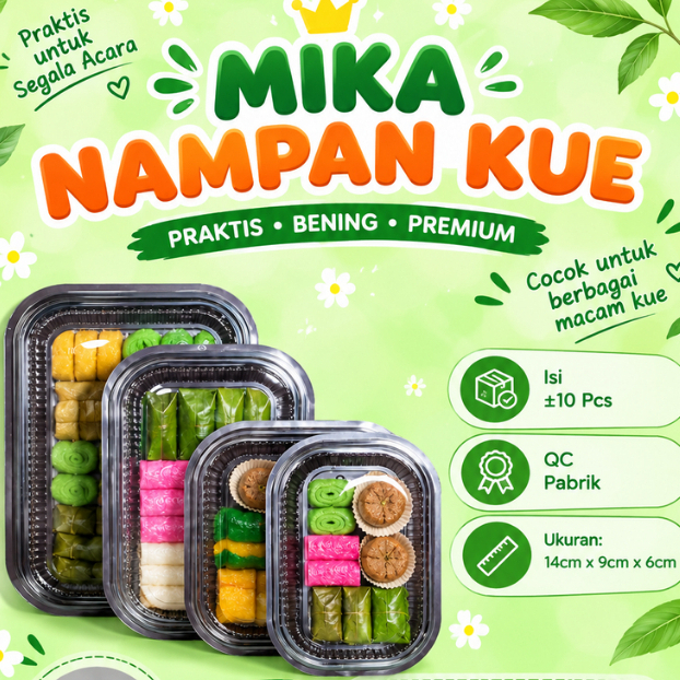 MIKA NAMPAN KUE/ NAMPAN HANTARAN KUE BASAH ISI +/-10 PCS
