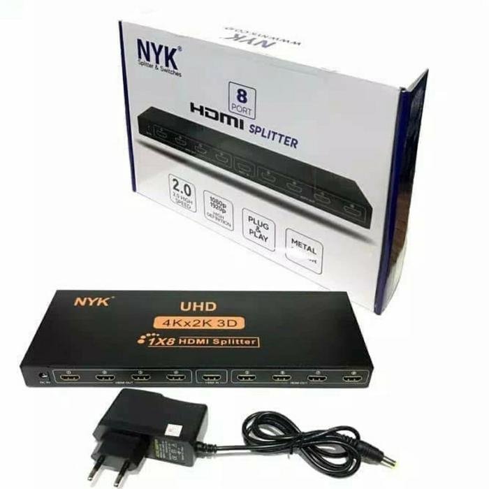 NYK HDMI Splitter 8 port spliter 8port - NYK-HD-SP108V20