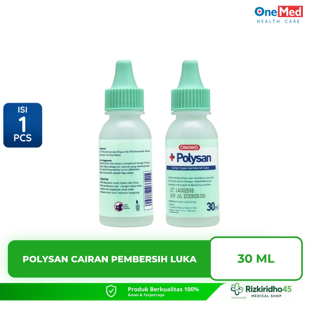Onemed Polysan Cairan Cuci Luka 30ml PHMB Mencegah Biofilm Membersihkan Luka