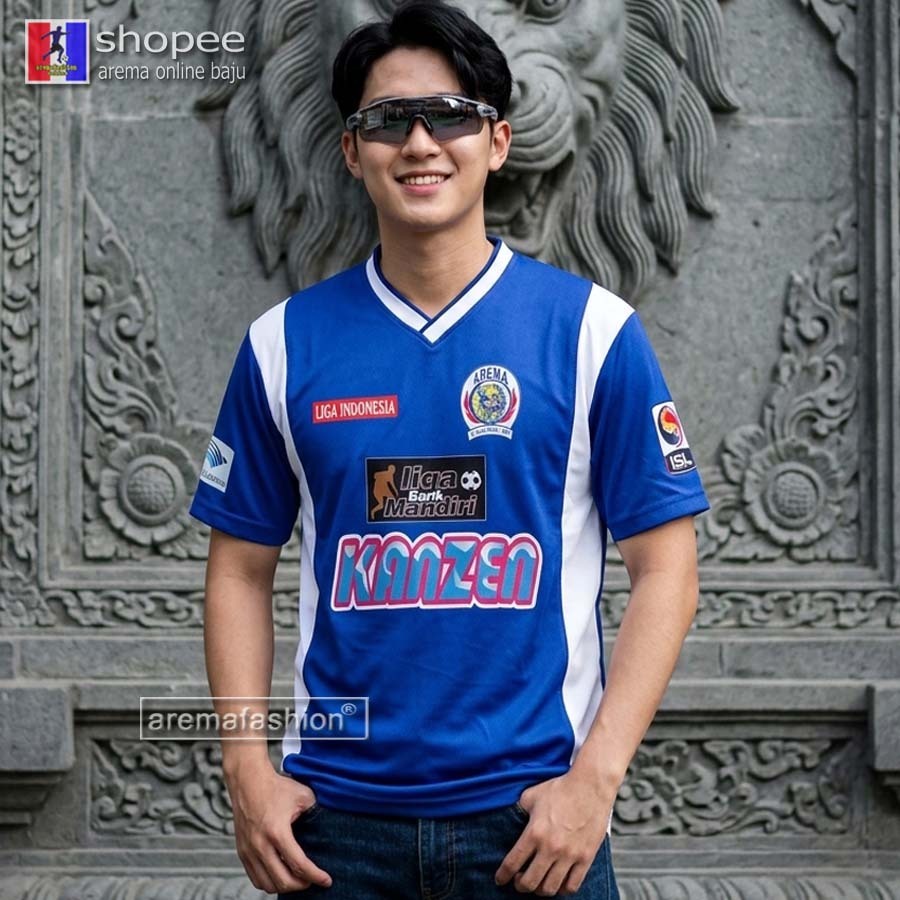 Kaos Jersey Arema 2001 home biru retro aremafashion