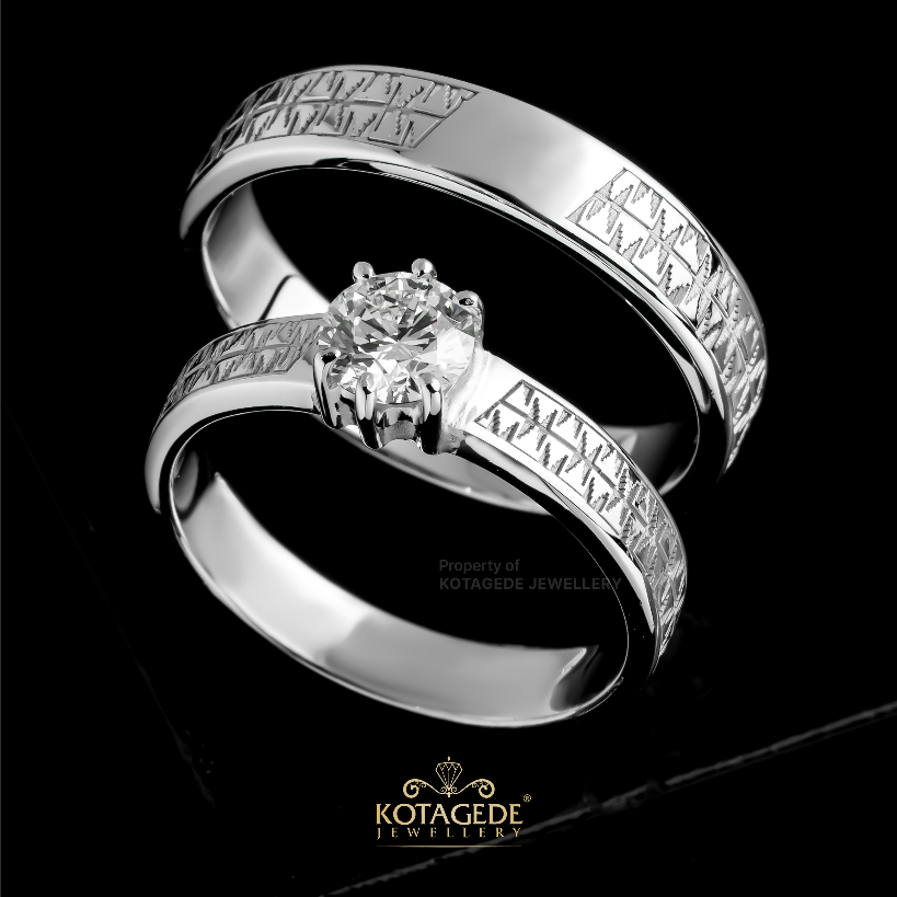 Kotagede Jewellery - Cincin Nikah Palladium & Signature White Gold Couple | Premium Wedding Ring | R