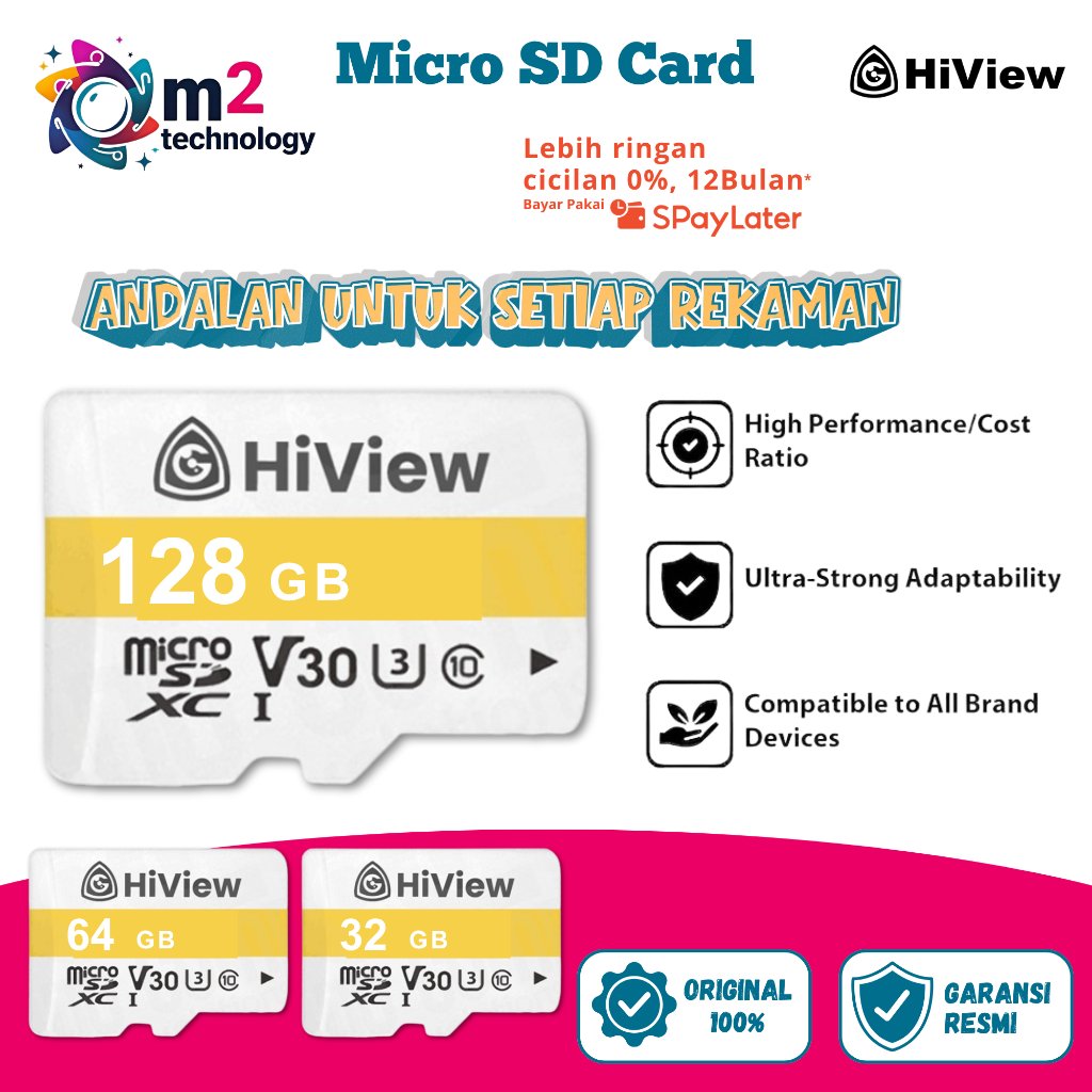 HiView Micro SD Card V30 Class 10 Memory Card Original - Garansi Resmi