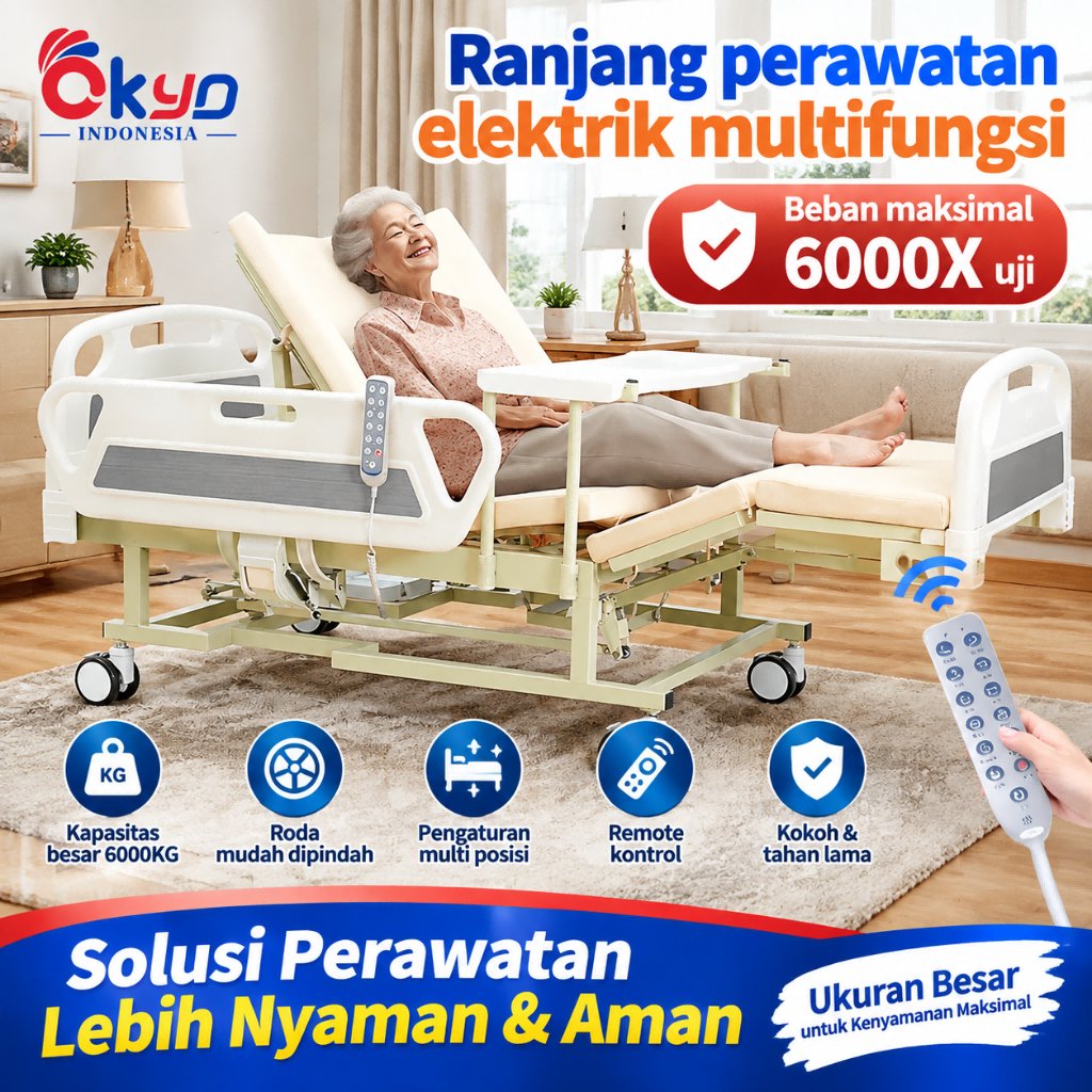 Bed Pasien Rumah Sakit Elektrik - Bed Pasien Elektrik Kupu Kupu - Bed Pasien ICU - Tempat Tidur Ruma