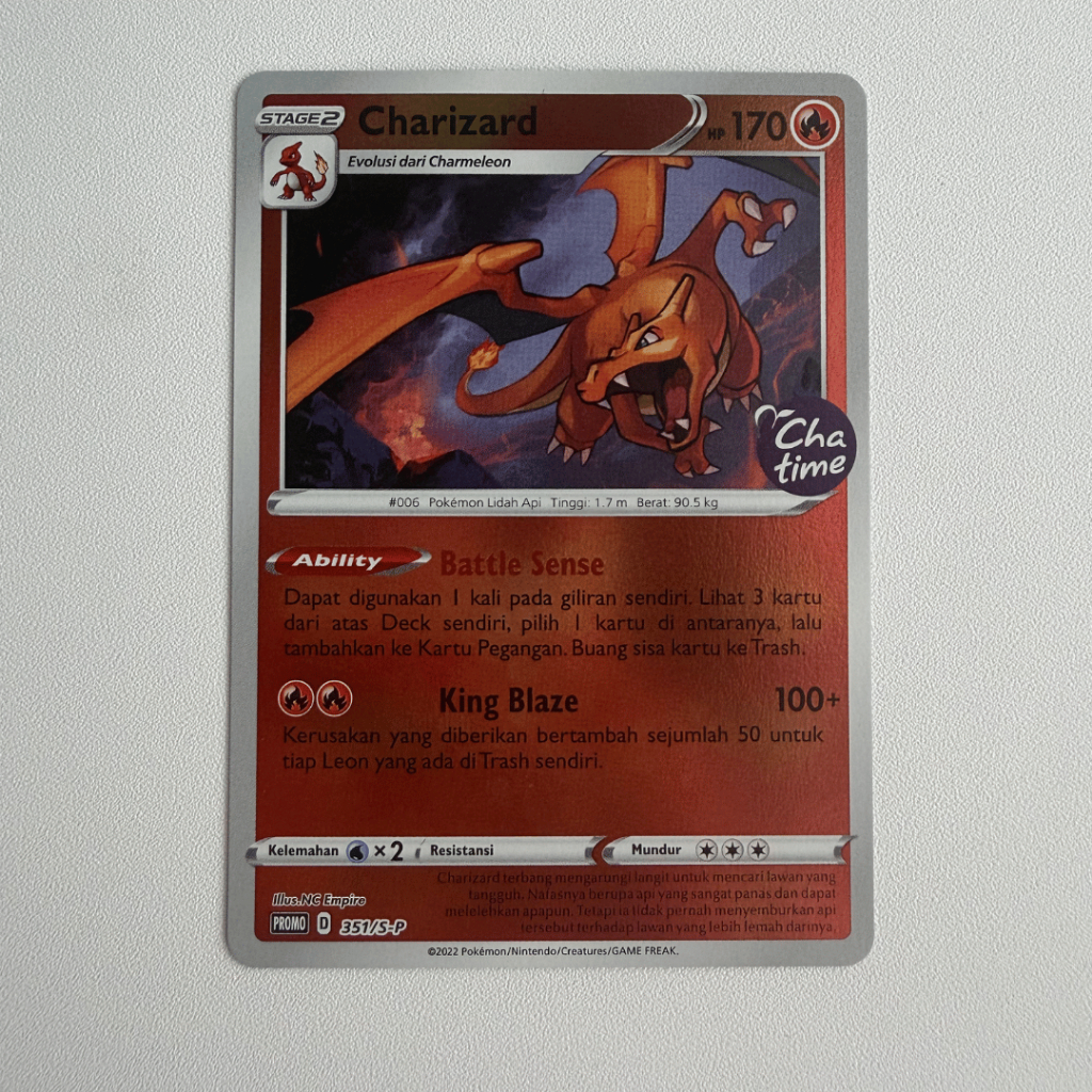 Kartu Pokemon TCG Charizard Promo Indonesia (ID) - Chatime Promo 351/S-P
