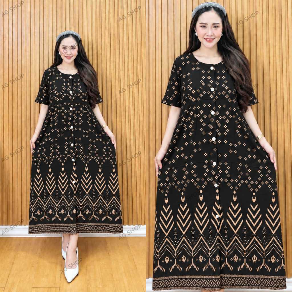 (COD) Daster Andin Motif Terbaru - Dress Andin Kancing Aktif Sampai Bawah - Daster Kekinian Terbaru 