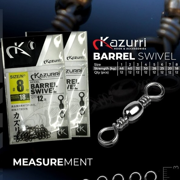 KAZURRI BARREL SWIVEL 303 COL BLACK || SWIVEL 303|| KILI KILI SWIVEL || GROSIR 12 - 36 PCS