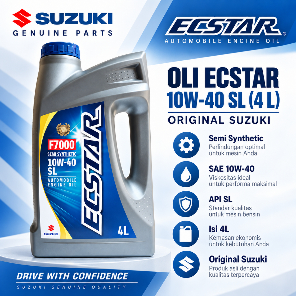 Oli ECSTAR F7000 10W-40 SL 4 Liter Original Suzuki | Suzuki Genuine Oil SGO Mobil