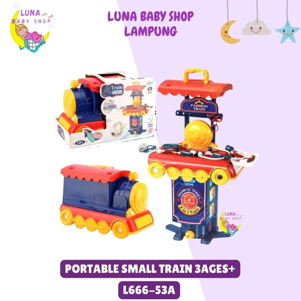 Mainan Anak Dokter Set Mainan Edukasi Anak 2in1 Kereta Dokter Fashion Train Stetoskop 3Ages+