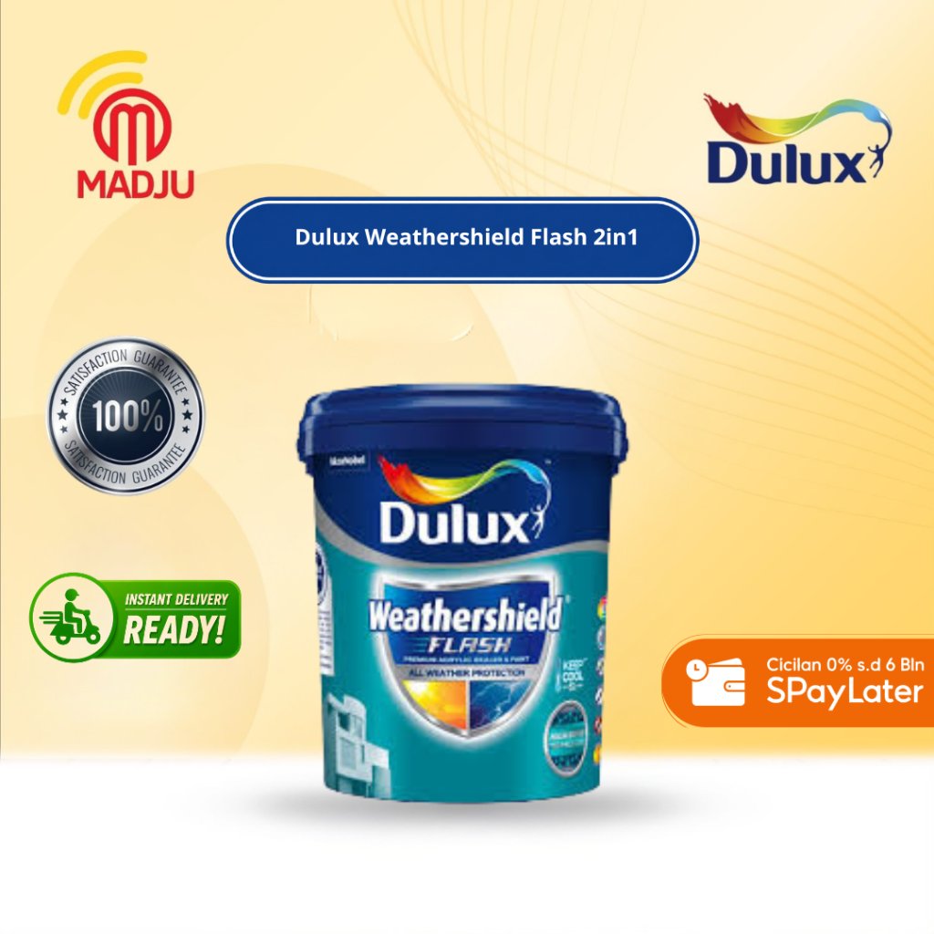 Dulux Weathershield Flash 2in1 2.5 Liter Cat Dasar + Top Coat Dulux Weathershield Flash 2in1
