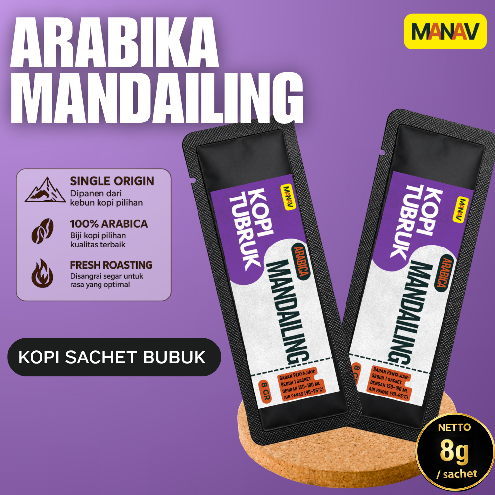 Kopi Tubruk Sachet Arabika Mandailing / Kopi Tubruk Kemasan Arabika Mandailing