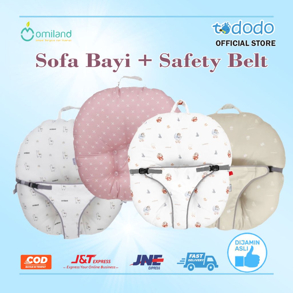 Omiland Sofa Bayi Lembut Empuk Dengan Safety Belt Alpaca Series / Penguin Series
