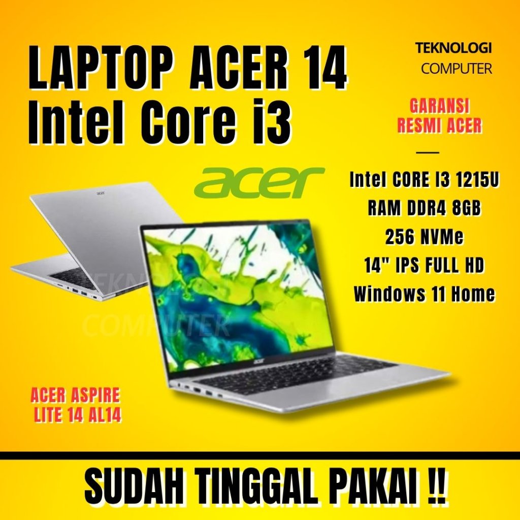Laptop Intel Core i3 | ACER ASPIRE LITE 14 AL14 | Resmi ACER baru