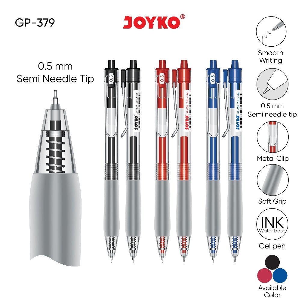 Pulpen/Ballpoint Joyko GP-379 Zokuri Gel with Metal Clip 0.5 mm #