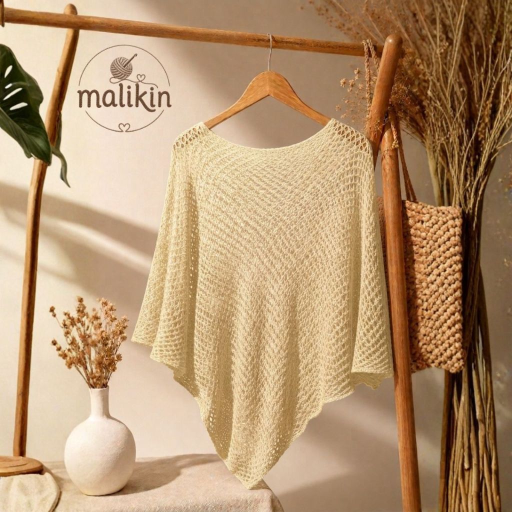 GARANSI RAQIKNIT - ELENA OUTER JARING RAJUT PREMIUM - OUTER PONCO RAJUT JARING - ATASAN WANITA RAJUT