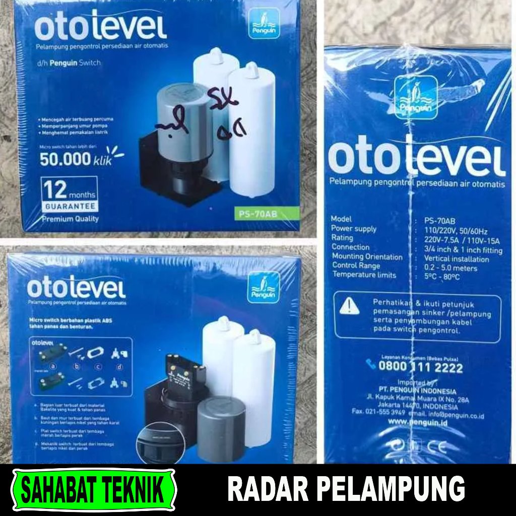 Radar Penguin Otolevel Pelampung Air Otomatis Toren Switch