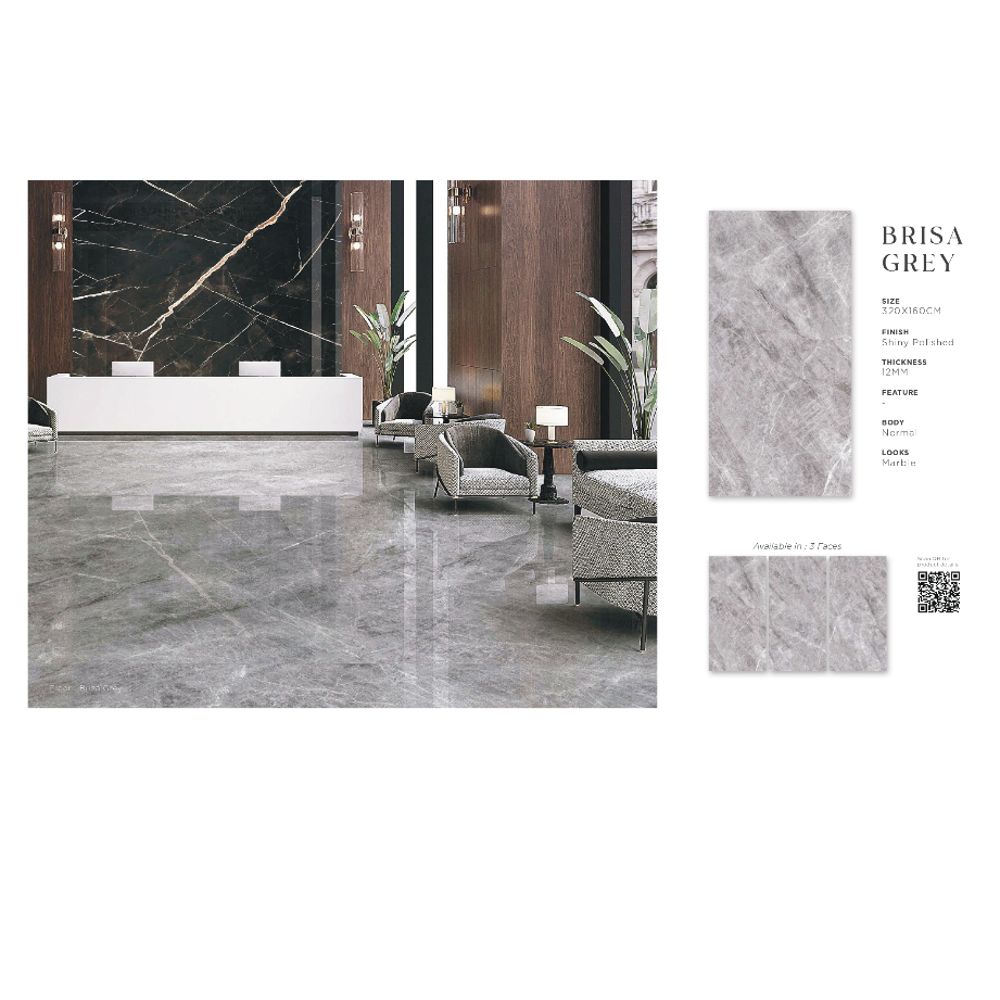 SLAB QUADRA BRISA GREY 320X160