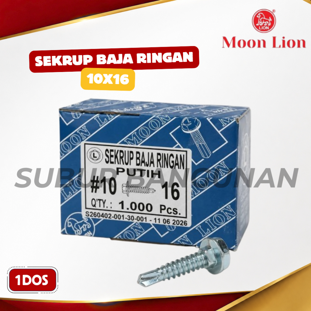 Baut Roofing Skrup Baja Ringan Skrup Kanal C 10 x 16 (Box)