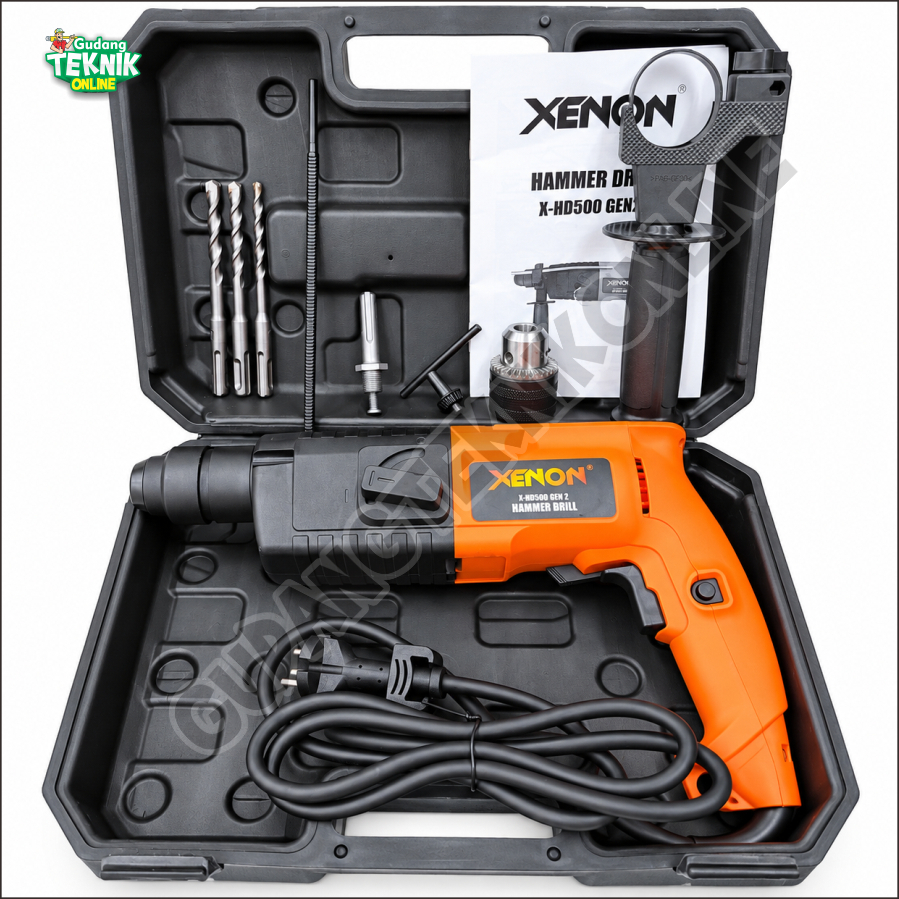 Rotary Hammer XENON X-HD500 2-20mm Mesin Bor Bobok Tembok Beton HD 500 Hammer Drill XENON 500watt