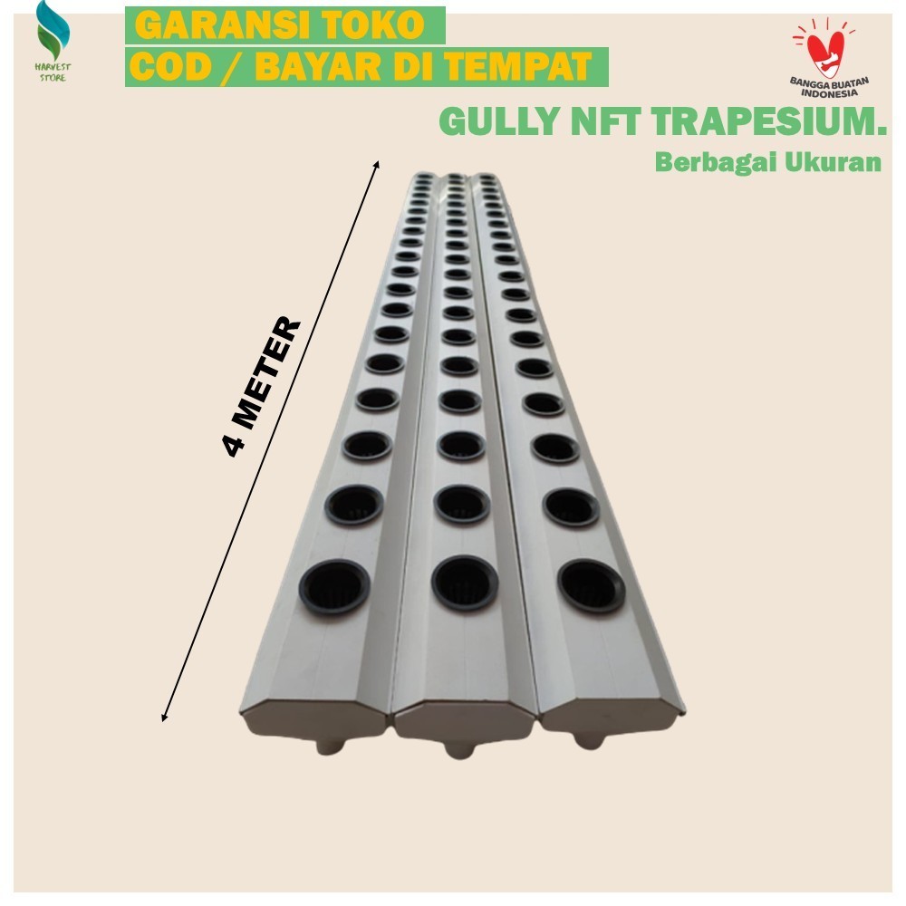 Pipa Hidroponik Set Gully Trapesium 4 Meter Talang Air Paket Hidroponik Paket Paralon Hidroponik Kit